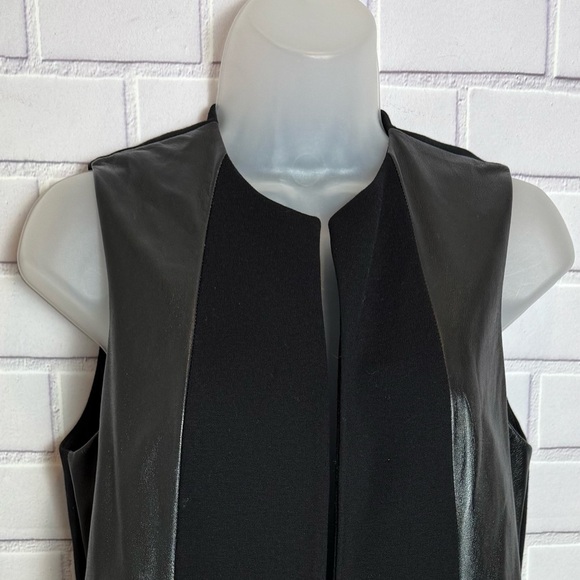 Estelle & Finn Sleeveless black Faux Leather Trim Vest Dress Size: 4 - Picture 10 of 11